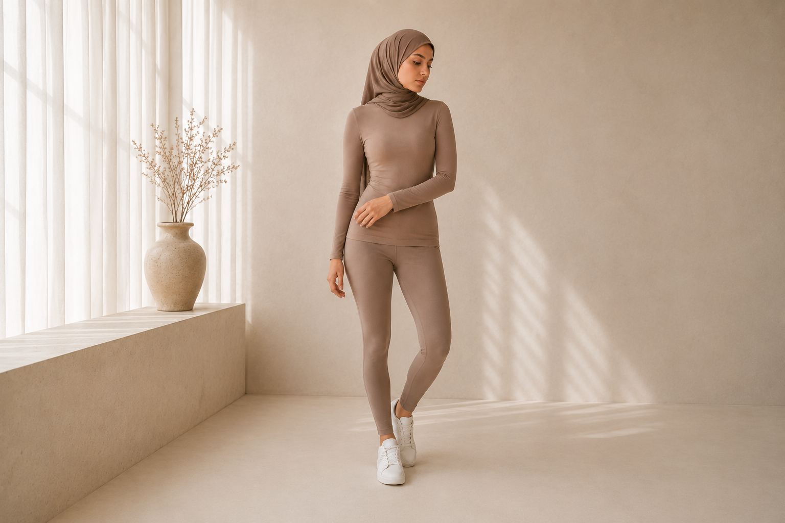 MODSKYN fitted base layer worn under an abaya
